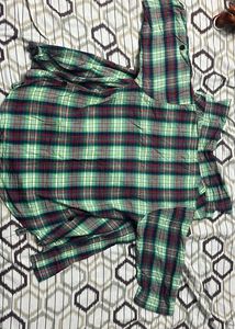 Green Checked Shirt Multicoloured
