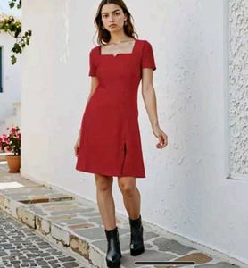 FLASH SALE 🔥Red Square Neck Mini Dress (Not Used)