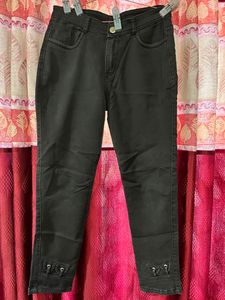 Black Ankle Detail Jeans