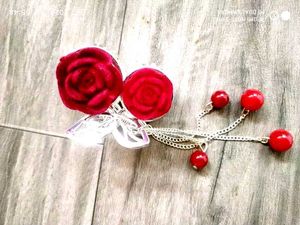 Red Rose Hair Clip