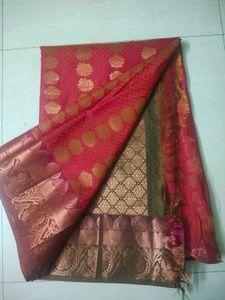 price Drop🧡💖Dual Shade Semi Silk Saree