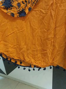Orange Embroidered Top