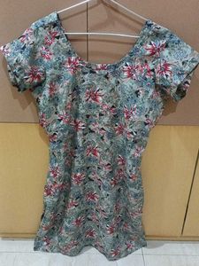 Floral Print Multicolour Kurti