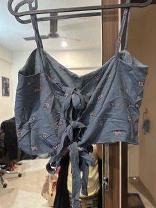 Stylish Blue Crop Top