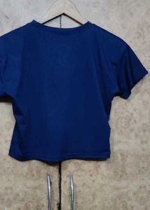 Navy Blue Crop Top
