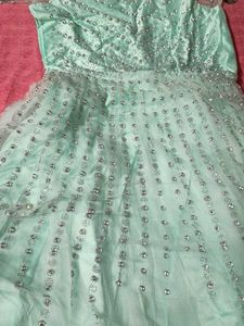 Gown Party Wear Parrot Green