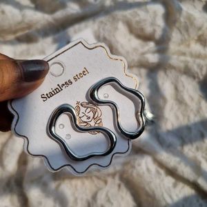 All Abstracts Stainless Steel Silver Earrings