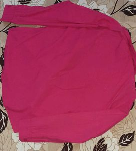 Hot Pink Oversized Button-Up Shirt