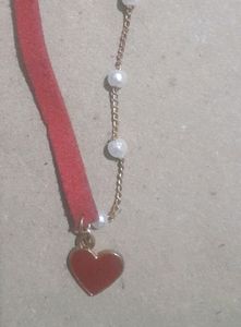 Korean Hair Accessory Set And heart Pearl Necklace