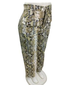 Python Print Leather Straight Pant Size 30