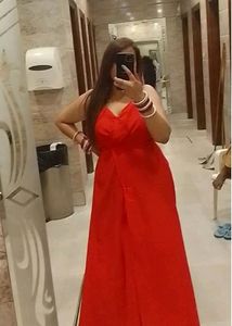 Hot Red Slit Dress For Women