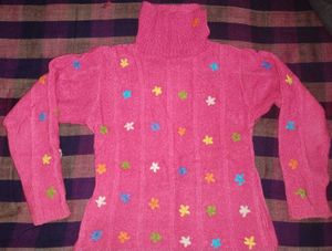 Designed Carrot Color Turtleneck Sweater