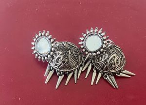 Silver Tone Tribal Statement Earrings
