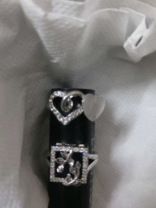 Sparkling Silver Ring Set