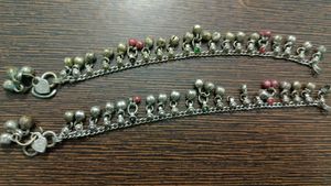 Vintage Silver Anklets with Bells