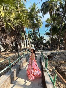 Halter Neck Orange Maxi Dress