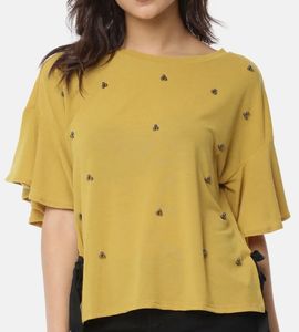 Mustard Yellow Embellished Top