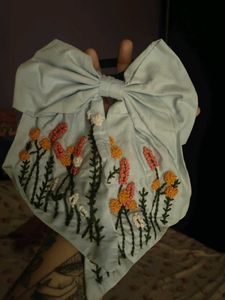 Floral Embroidered Bow Band