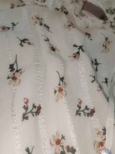 A Cute Cream Floral Top For Womens.