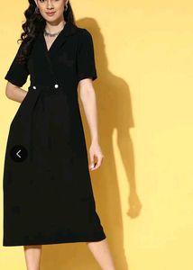 Women Stylish Black Solid Dress