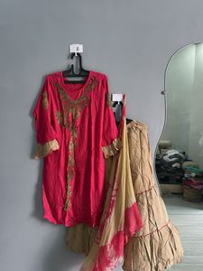 Elegant Pink Kurta Set (L)