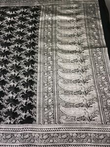 Vintage Black &amp; Silver Banarasi Silk Saree