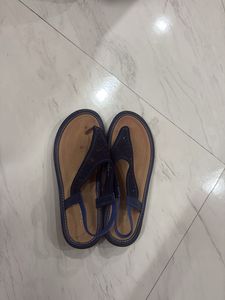 Navy Slingback Thong Sandals