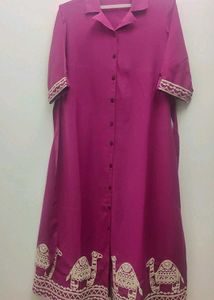 Magenta Dress with Embroidery