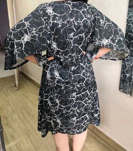 Abstract Print Midi Dress