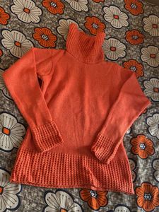 Orange Turtle Neck Sweater