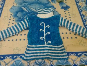 Hand-knitted Blue Sweater