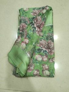 Floral Green Saree