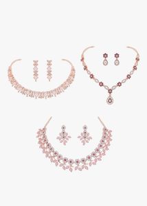 3 peace combo Elegant Rose Gold Necklace Set