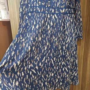 Elegant Blue Printed Dress