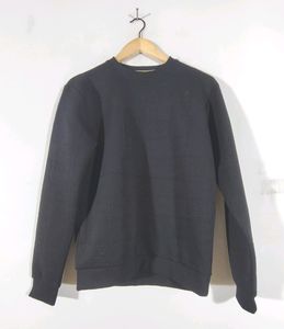 Snitch Black Textured Sweatshirt