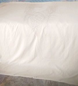 unstitched lemon yellow embroidery full suit piece