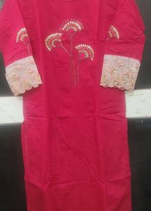 Red Zardosi Work Kurta Set