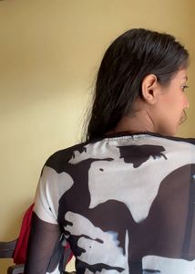 Patterned Sheer Top