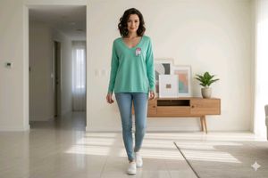 🆕✅BRAND NEW Stylish Green V-Neck Top✅🆕