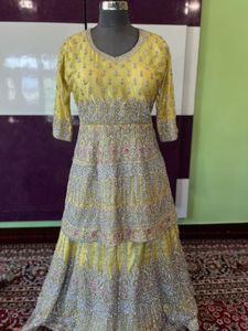 Elegant Yellow Embroidered dress