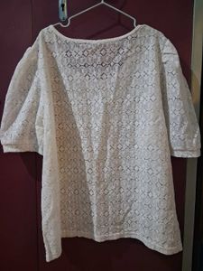 White Lace Sheer Top