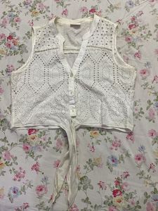 Elegant White Cut Out Top