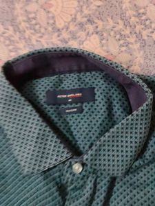 Men's Casual Green Patterned Shirt