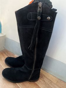 Branded Long Black Boots