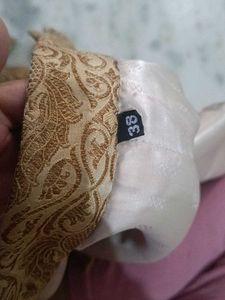 Gold Patterned Waistcoat Set With Pant And Kurta