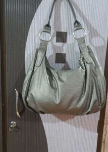 Metallic Silver Hobo Bag