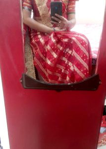 Elegant Rani Pink Saree with Embellishments