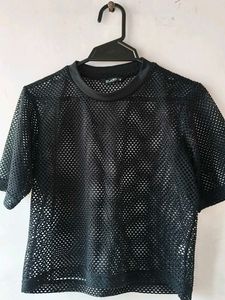 Zudio Black Mesh Top