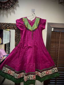 Purple Anarkali Dress with Beadstone Embroidery