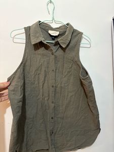 Olive Green Shirt Top